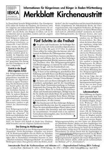 Merkblatt Kirchenaustritt in BW (PDF) - IBKA