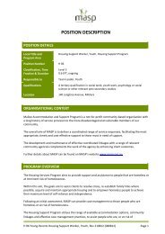 position description - Mallee Accommodation and Support Program