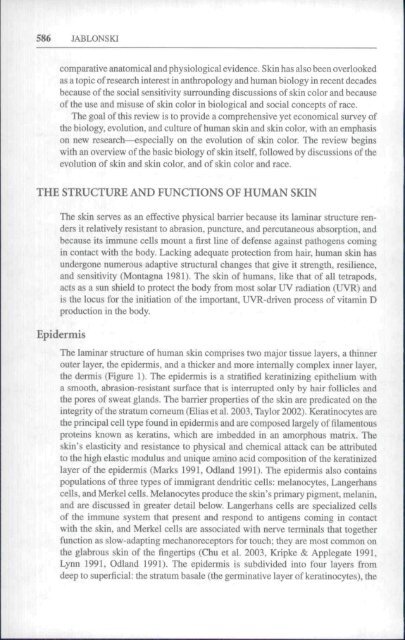 THE EVOLUTION OF HUMAN SKIN AND SKIN COLOR Nina G ...