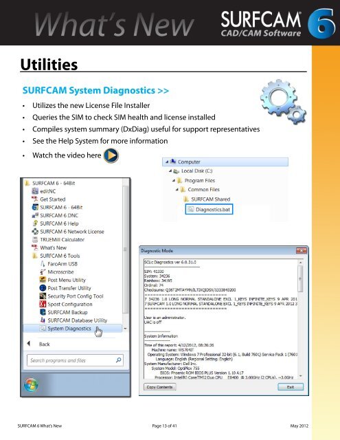 SURFCAM 6 What's New - Cim Solutions and Networking