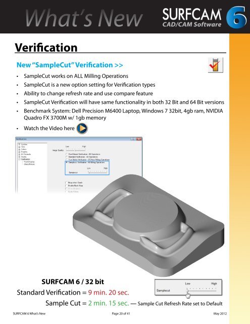 SURFCAM 6 What's New - Cim Solutions and Networking