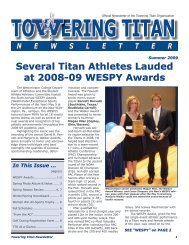 Towering Titan Newsletter Summer Edition - Westminster College