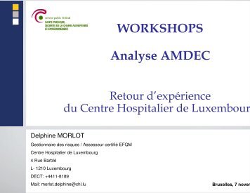 WORKSHOPS Analyse AMDEC