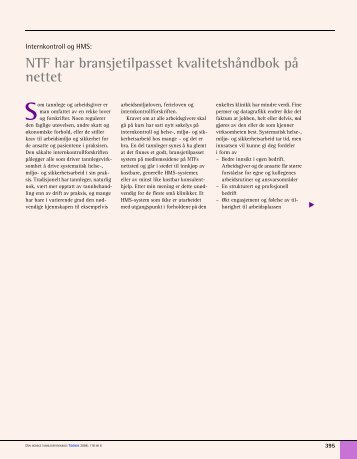 NTF har bransjetilpasset kvalitetshÃ¥ndbok pÃ¥ nettet - Den norske ...
