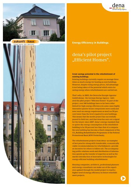 dena's pilot project „Efficient Homes“. - Zukunft Haus