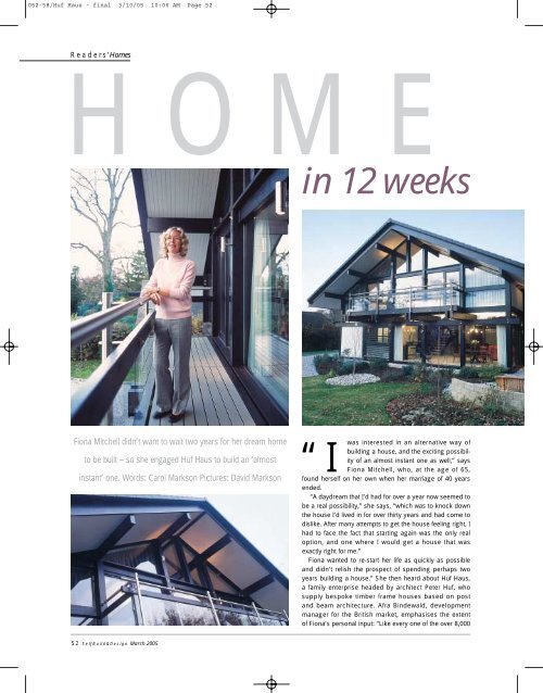 In 12 Weeks Huf Haus Owners Group