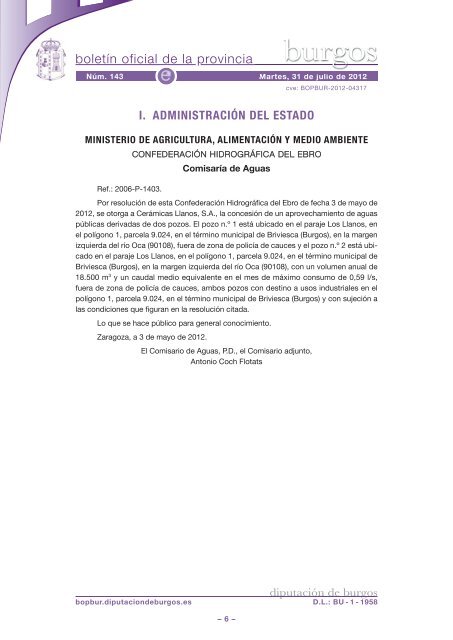 iii. administraciÃ³n local - BoletÃ­n Oficial de la Provincia de Burgos