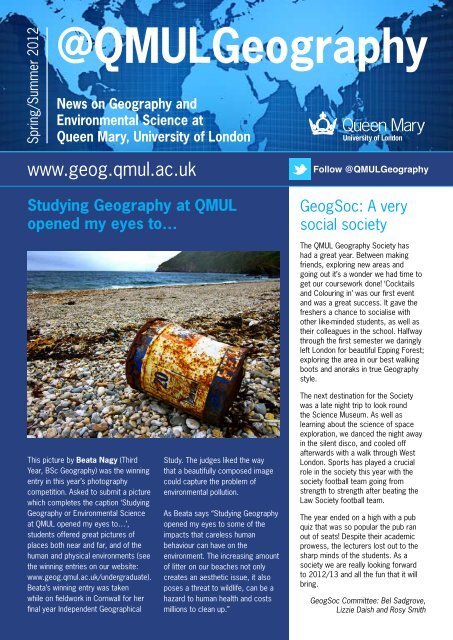 Spring/Summer 2012 issue - School of Geography - Queen Mary ...