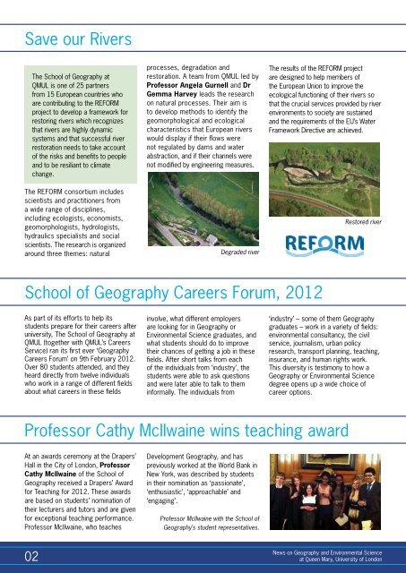 Spring/Summer 2012 issue - School of Geography - Queen Mary ...
