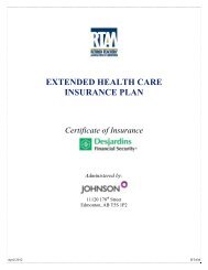 EXTENDED HEALTH CARE INSURANCE PLAN - Johnson Inc.