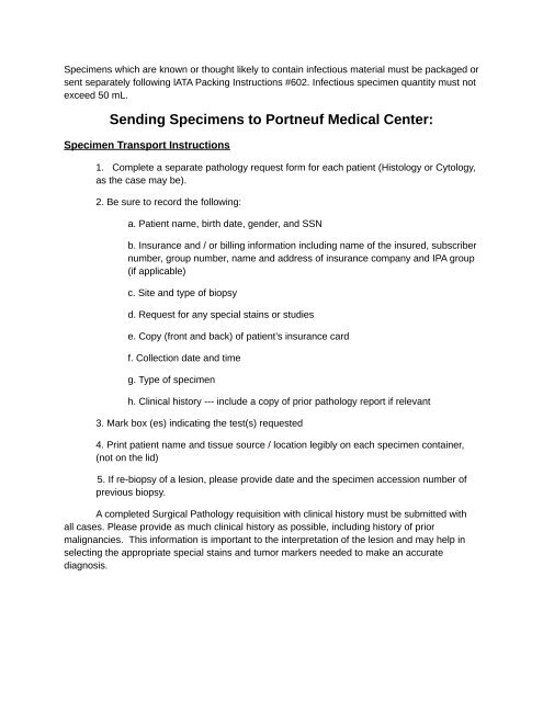 Download Collection Information - Portneuf Medical Center