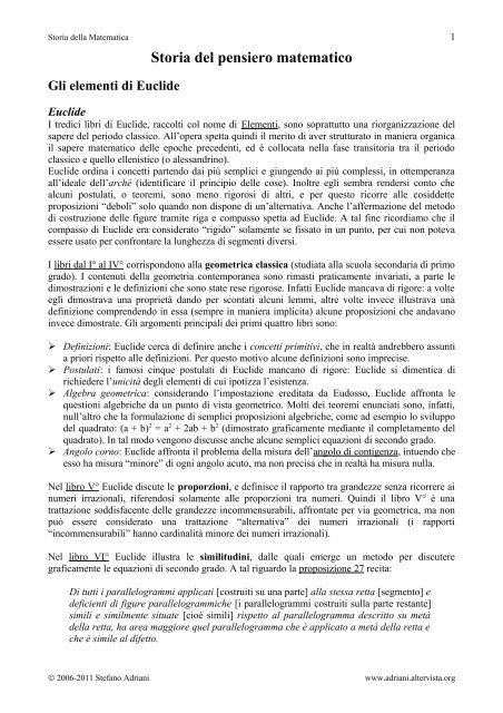 Gli elementi di Euclide - Adriani Home Page - Altervista