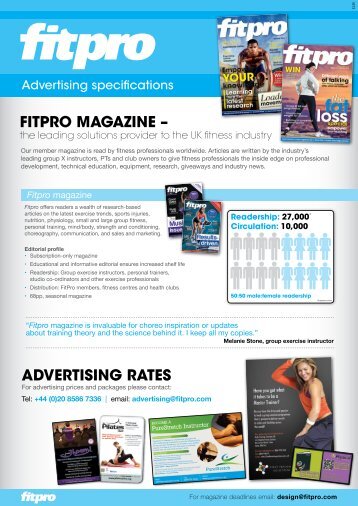 Download our advertising specifications - Fitness Professionals