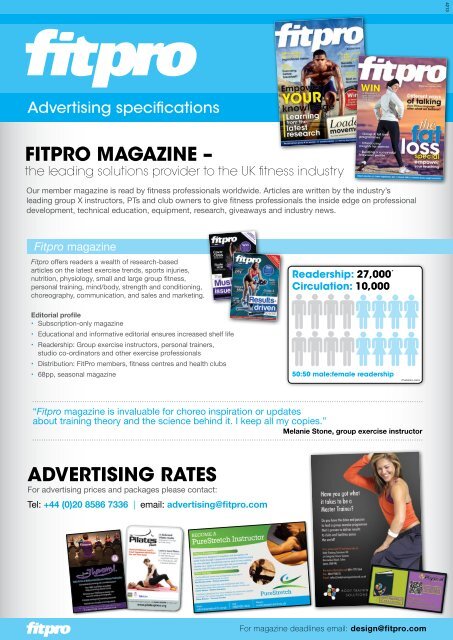 Download our advertising specifications - Fitness Professionals