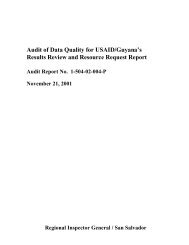 Audit of Data Quality for USAID/Guyana's Results Review and ...