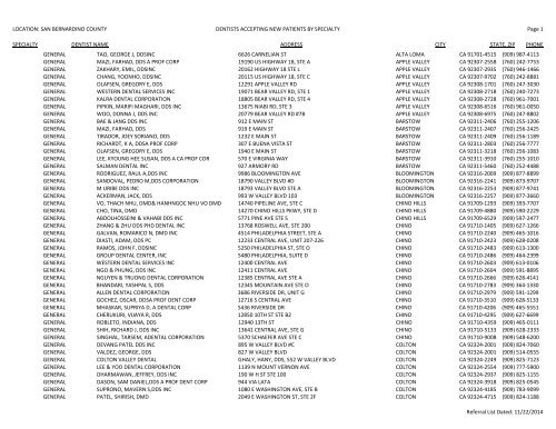 SAN BERNARDINO COUNTY DENTISTS ACCEPTING ... - Denti-Cal