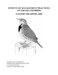 effects of management practices - Northern Prairie Wildlife Research ...