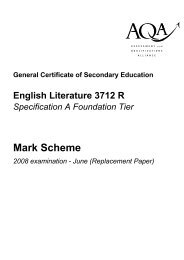 GCSE English Literature A Paper 2 Foundation Mark Scheme June ...