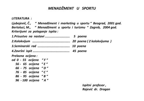 MENADÅ½MENT U SPORTU