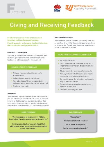 Giving and Receiving Feedback