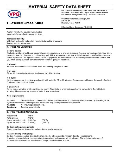 Hi-Yield Grass Killer Postemergence Herbicide MSDS - Do My Own ...