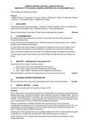 AGM Minutes 19/11/2012 - Penrith District Netball Association