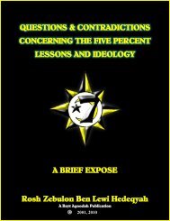 QUESTIONS & CONTRADICTIONS CONCERNING THE FIVE ...