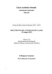 Documento della QUINTA G - Liceo Artistico Statale Catalano