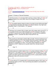 Chapter 11: Energy in Thermal Processes - Tutor-Homework.com