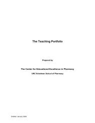 The Teaching Portfolio - UNC Eshelman School of Pharmacy