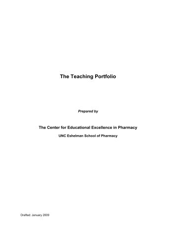 The Teaching Portfolio - UNC Eshelman School of Pharmacy