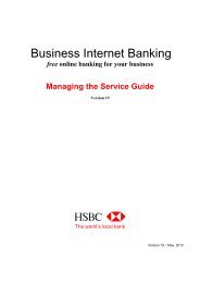 Managing the Service Guide (PDF, 206kb) - Business banking - HSBC