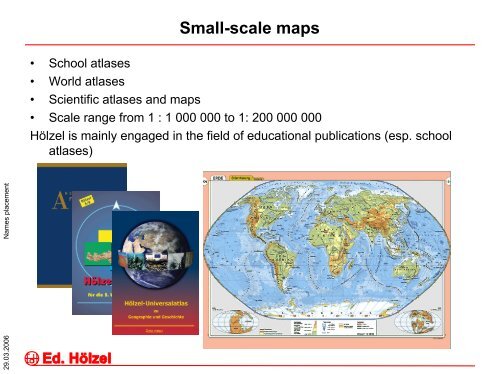 Names placement on small scale maps