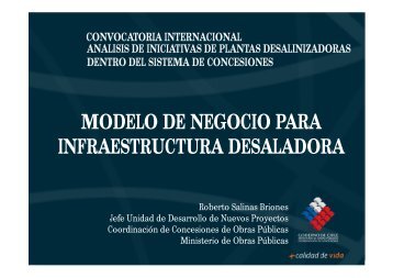 modelo de negocio para infraestructura desaladora - Coordinación ...