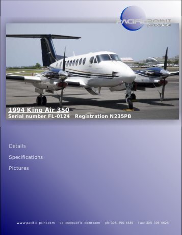 1994 King Air 350 S/N FL-124 - Pacific Point Aviation