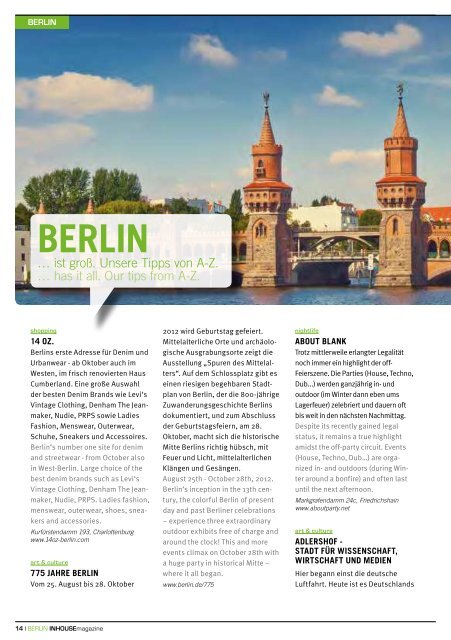 citytours und ausflüge! - INHOUSE magazine