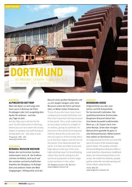 citytours und ausflüge! - INHOUSE magazine