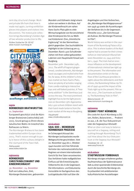 citytours und ausflüge! - INHOUSE magazine