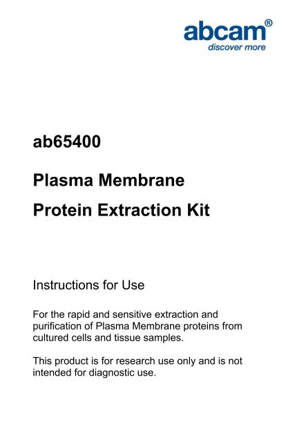 ab65400 Plasma Membrane Protein Extraction Kit - Abcam