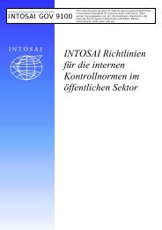 INTOSAI Richtlinien fÃ¼r die internen Kontrollnormen im ... - ISSAI