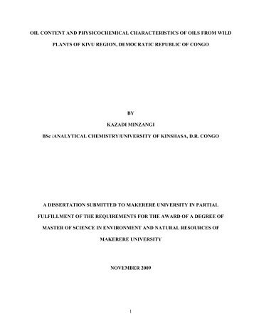 oil content and physicochemical characteristics of oils