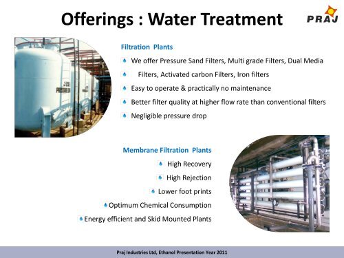 Praj Industries Ltd, Ethanol Presentation - Water Recycle And Reuse