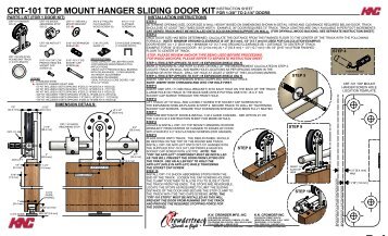 crt-101 top mount hanger sliding door kit - KN Crowder Inc