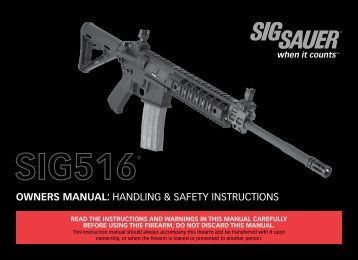 owneRs manual: Handling & SafeTy inSTrucTionS - Sig Sauer