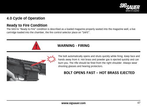 owneRs manual: Handling & SafeTy inSTrucTionS - Sig Sauer