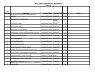 PALS Library Services Work Plan