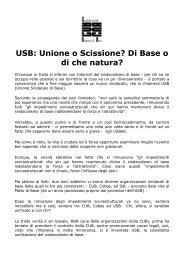 USB: Unione o Scissione? Di Base o di che natura? - CUB Piemonte