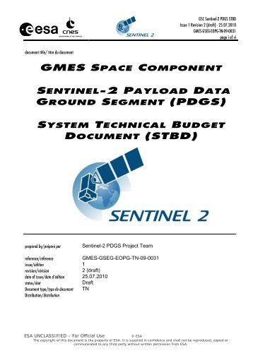 GSC Sentinel-2 PDGS STBD - emits - ESA