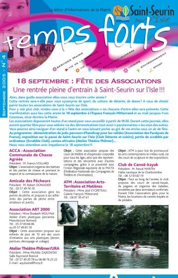 18 septembre : FÃªte des Associations - Saint-Seurin-sur-l'Isle