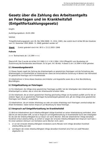 Entgeltfortzahlungsgesetz - Personalrat